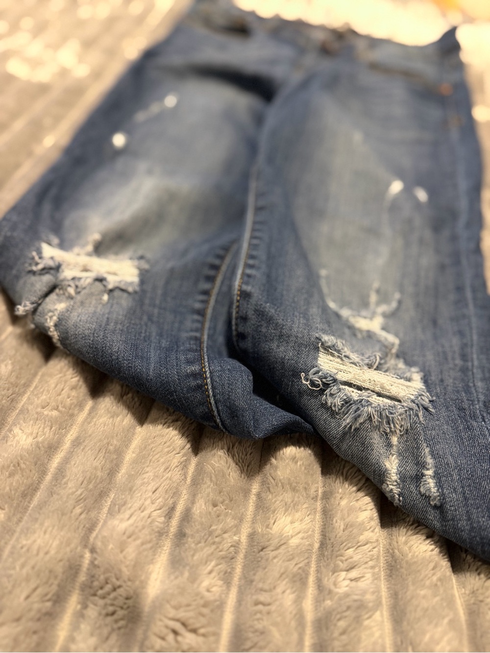 Judy Blue Medium Blue Distressed Jeans - Picture 2 of 4